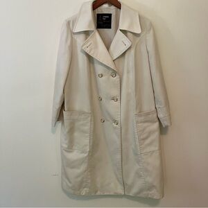 VTG London Fog Maincoats Women's Cream Double Breasted Trench Coat Petite 12